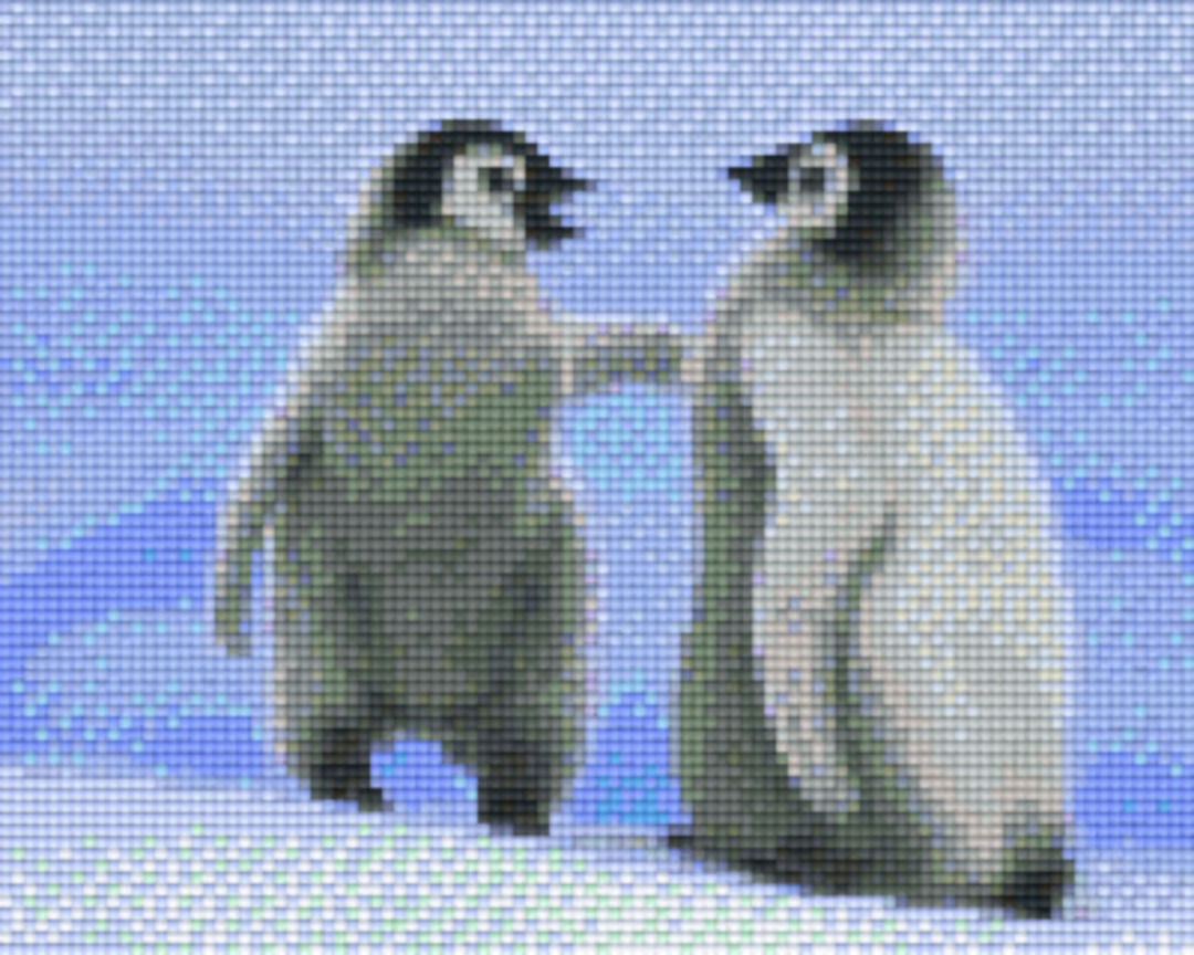 Baby Pinguins Four [4] Baseplate PixelHobby Mini-mosaic Art Kit image 0
